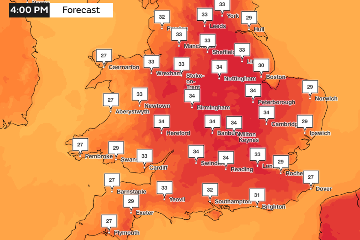 Mapped: UK to be hotter than Athens as fifth heatwave will bring 38C temperatures