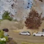 Bungalow destroyed in explosion captured on camera