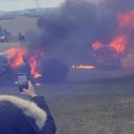 Cars appear to be torched at vigil for youth killed in A66 crash